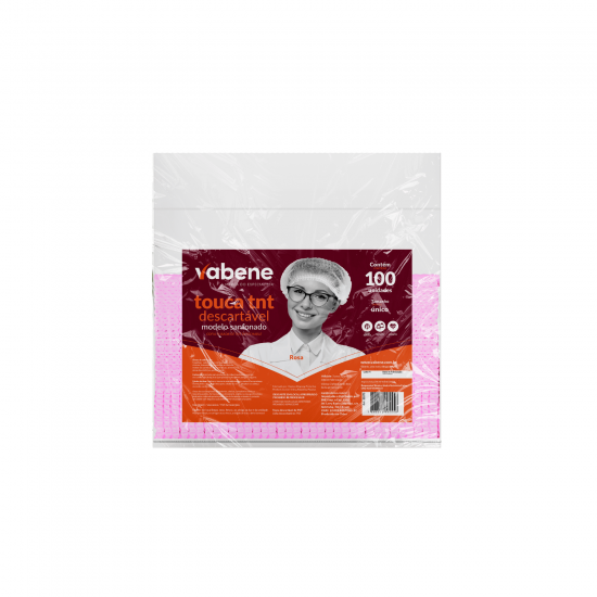 Touca Descartável TNT Sanfonada Rosa Vabene com 100 unid. Touca Descartável TNT Sanfonada Rosa Vabene com 100 unid.