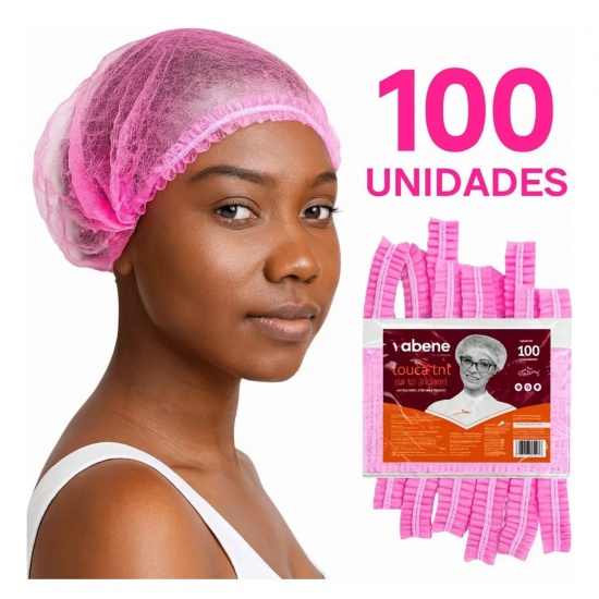 Touca Descartável TNT Sanfonada Rosa Vabene com 100 unid. Touca Descartável TNT Sanfonada Rosa Vabene com 100 unid.
