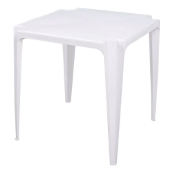 Mesa Plástica Quadrada Mor Empilhável Branca
