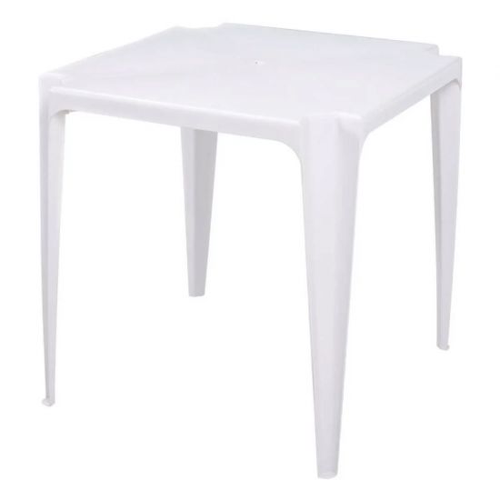 Mesa Plástica Quadrada Mor Empilhável Branca Mesa Plástica Quadrada Mor Empilhável Branca