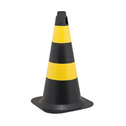 Cone de PVC para Sinalização 75cm Preto/Amarelo