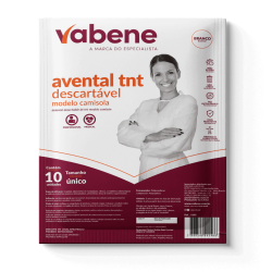 Avental Descartável TNT Manga Longa Vabene com 10 unid.