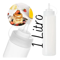 Bisnaga de Plástico Flexível Solrac 1000mL Profissional Bisnaga de Plástico Flexível Solrac 1000mL Profissional