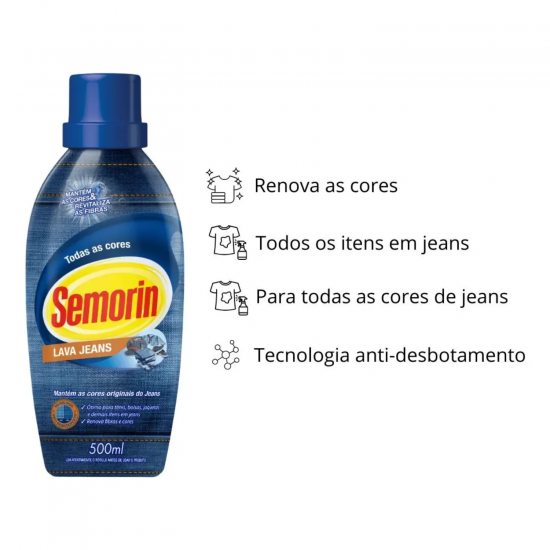 Lava Roupas Líquido Semorin Jeans 500mL