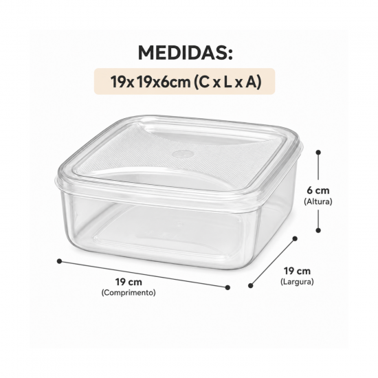 Pote Quadrado 1300mL Belmount Pote Quadrado 1300mL Belmount