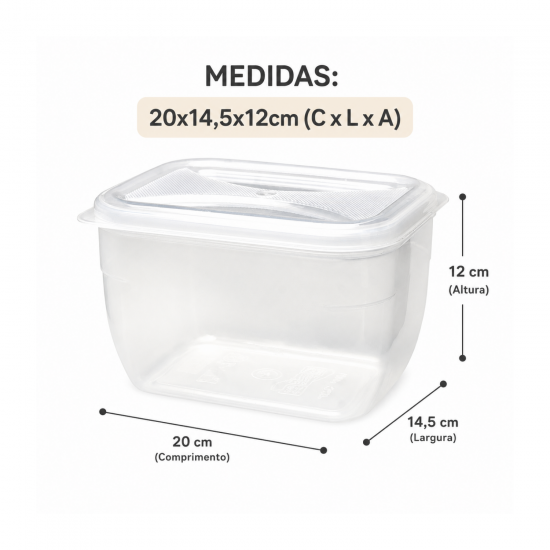 Pote Retangular 2400mL Belmount