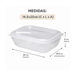 Pote Retangular 1000mL Belmount Pote Retangular 1000mL Belmount