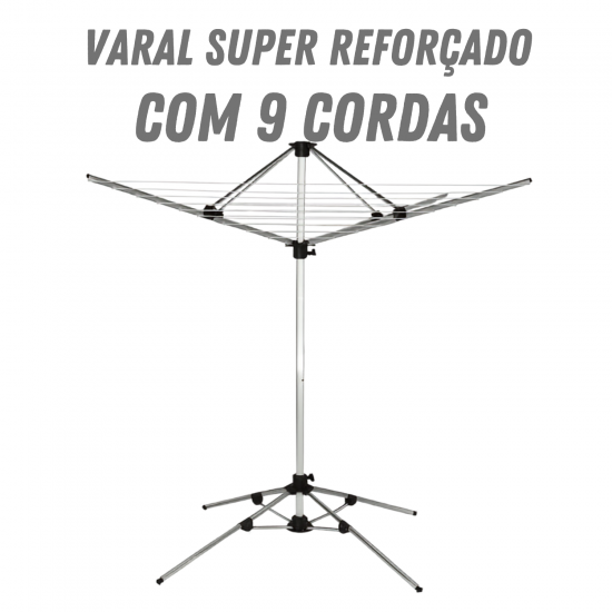 Varal de Chão de Alumínio Giratório Saches Varal de Chão de Alumínio Giratório Saches