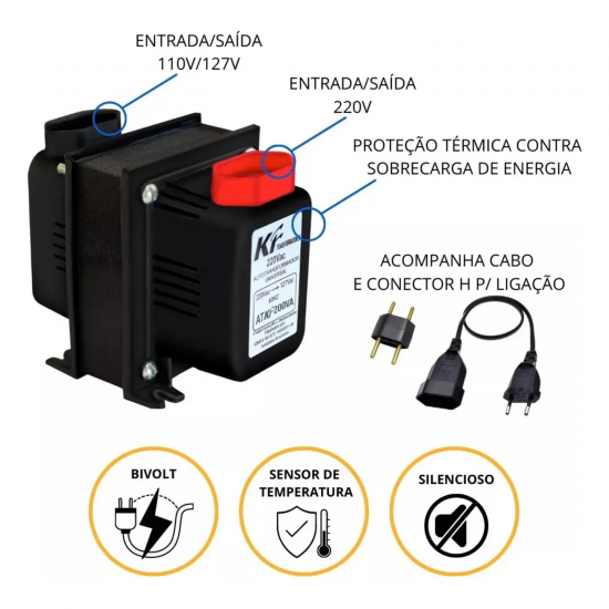 Transformador Bivolt 1050VA Auto