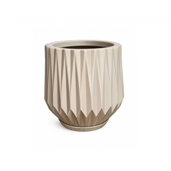 Vaso Plástico Redondo Chapecó Origami M Bege com Prato Vaso Plástico Redondo Chapecó Origami M Bege com Prato