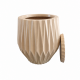 Vaso Plástico Redondo Chapecó Origami M Bege com Prato Vaso Plástico Redondo Chapecó Origami M Bege com Prato