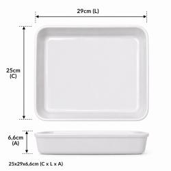 Cuba Porcelana 1/2 Gourmet Germer 25x29x6,6cm 3088mL Branca