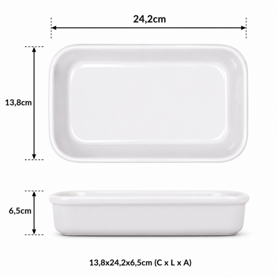 Cuba Porcelana 1/4 Gourmet Germer 13,8x24,2x6,5cm 1250ml Branca Cuba Porcelana 1/4 Gourmet Germer 13,8x24,2x6,5cm 1250ml Branca