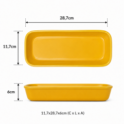 Cuba Porcelana 2/8 Gourmet Germer 11,7x28,7x6cm 1252mL Amarelo