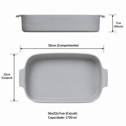 Travessa de Porcelana Retangular Germer 30X21cm Branco