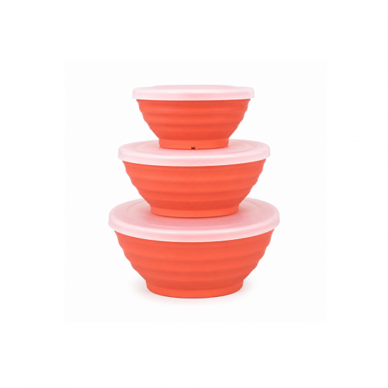 Conjunto 3 Bowl Quadrados com Tampa Stripes Lyor Conjunto 3 Bowl Quadrados com Tampa Stripes Lyor