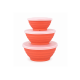 Conjunto 3 Bowl Quadrados com Tampa Stripes Lyor Conjunto 3 Bowl Quadrados com Tampa Stripes Lyor