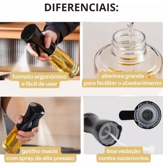 Spray Pulverizador p/ Azeite, Vinagre e Óleo 210ml Galheteiro Mori Spray Pulverizador p/ Azeite, Vinagre e Óleo 210ml Galheteiro Mori