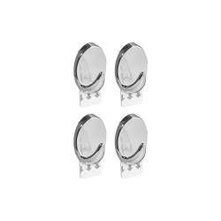 Gancho Adesivo Cromado c/4 Ordene Oval P