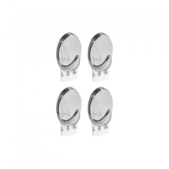 Gancho Adesivo Cromado c/4 Ordene Oval P