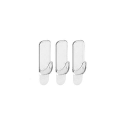 Gancho Adesivo Plástico Cristal c/3 Ordene P
