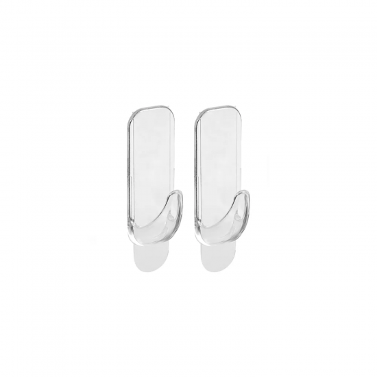 Gancho Adesivo Plástico Cristal c/2 Ordene M