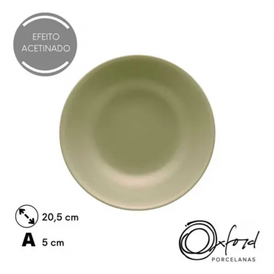 Prato de Louça Fundo 20,5cm Oxford Oliva Prato de Louça Fundo 20,5cm Oxford Oliva