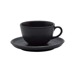 Xícara Louça c/ Pires 220ml Oxford Preto Onix