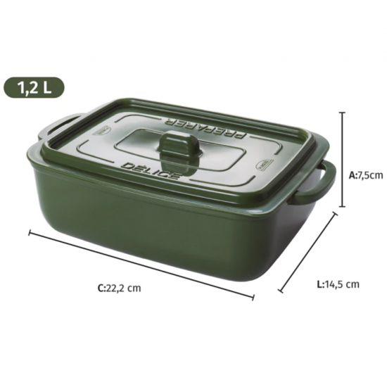 Pote Retangular 1200ml Plasútil Supreme Verde
