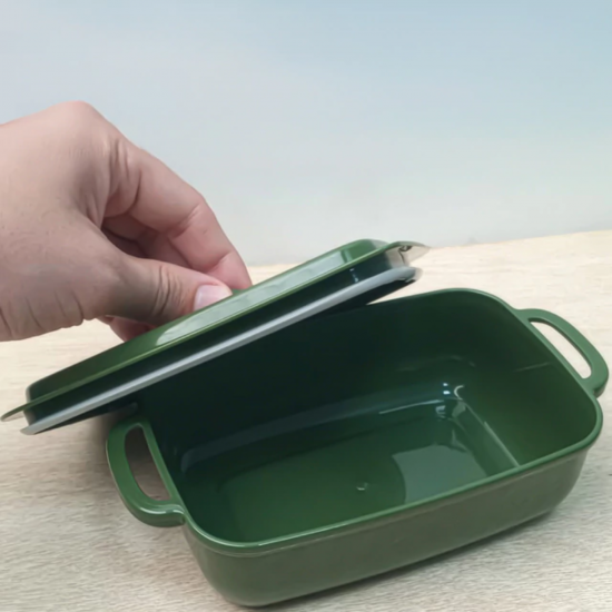Pote Retangular 450ml Plasútil Supreme Verde