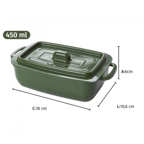 Pote Retangular 450ml Plasútil Supreme Verde