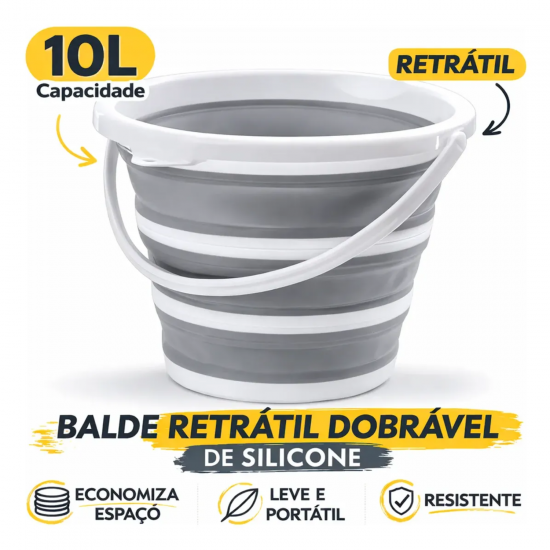 Balde Dobrável Powermaid 10L Balde Dobrável Powermaid 10L