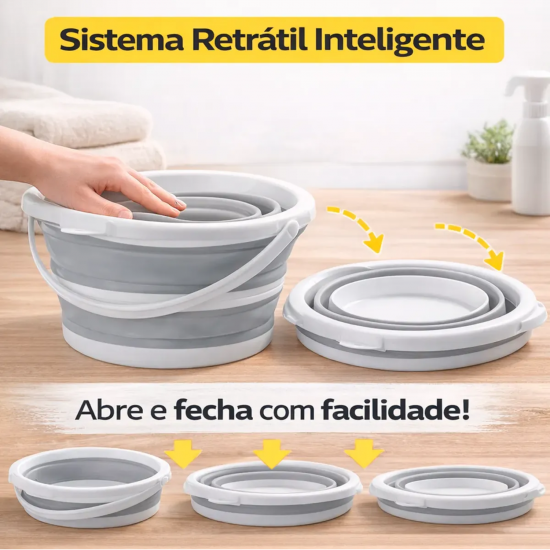 Balde Dobrável Powermaid 10L Balde Dobrável Powermaid 10L