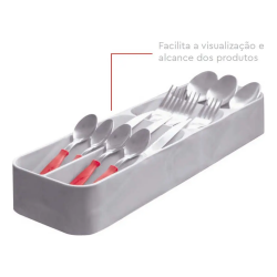 Organizador de Talheres 5 Divisórias Powermaid Compacto Organizador de Talheres 5 Divisórias Powermaid Compacto