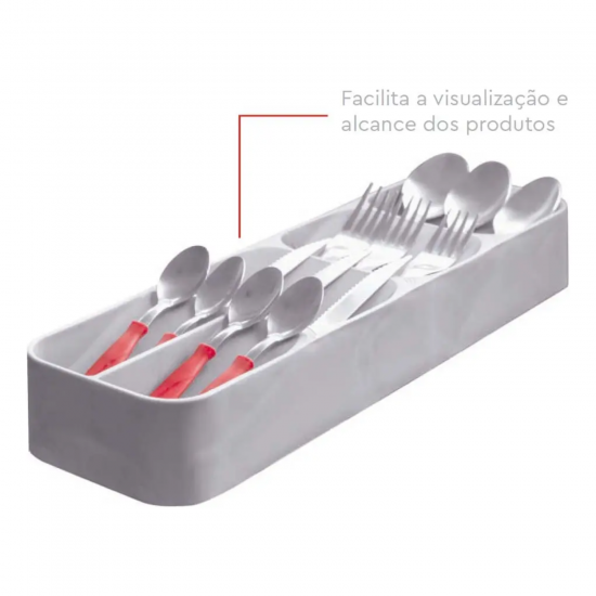 Organizador de Talheres 5 Divisórias Powermaid Compacto Organizador de Talheres 5 Divisórias Powermaid Compacto