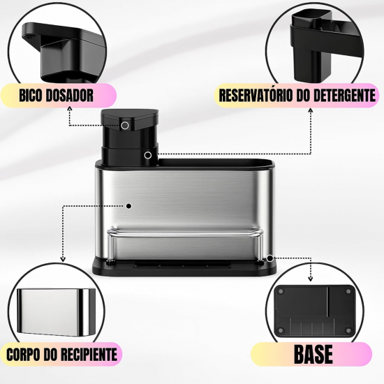 Dispenser para Detergente Inox Powermaid Dispenser para Detergente Inox Powermaid