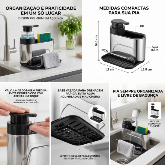 Dispenser para Detergente Inox Powermaid Dispenser para Detergente Inox Powermaid