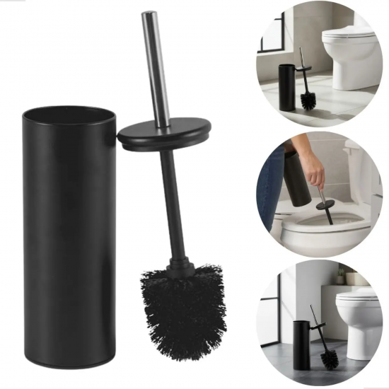 Escova Sanitária com Suporte Powermaid Matte Preta Escova Sanitária com Suporte Powermaid Matte Preta