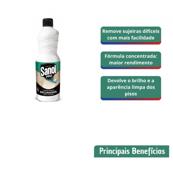 Limpador de Pisos Encardidos Sanol Pro 1L