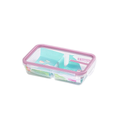 Pote Retangular Hermético com Trava 730ml com Divisória Sanremo Fresh