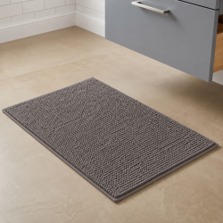Tapete de Microfibra 50x70cm Joy Cinza Kapazi Popcorn Tapete de Microfibra 50x70cm Joy Cinza Kapazi Popcorn