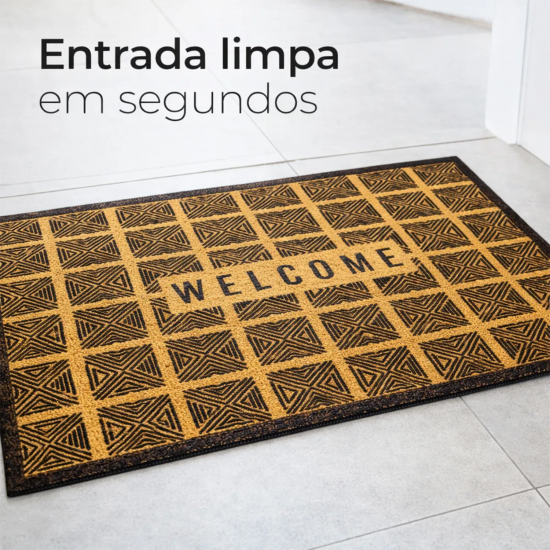 Tapete Capacho Vinil 50x80cm Kapazi Welcome Grades