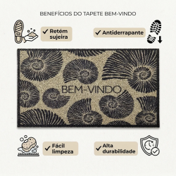 Tapete Capacho Vinil 50x80cm Kapazi Home Conchas Tapete Capacho Vinil 50x80cm Kapazi Home Conchas