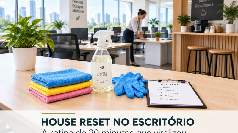 House reset no escritório: a rotina de 20 minutos que viralizou (e como aplicar na sua empresa)