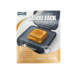 Folha Térmica para Sanduicheira Elétrica Sandu Fácil Atellini c/ 10 folhas