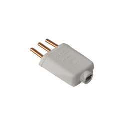 Plugue Macho 3 Pinos 10A Mec Tronic Cinza