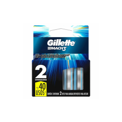 Carga para Aparelho de Barbear Gillette Mach3 com 2 unid Carga para Aparelho de Barbear Gillette Mach3 com 2 unid