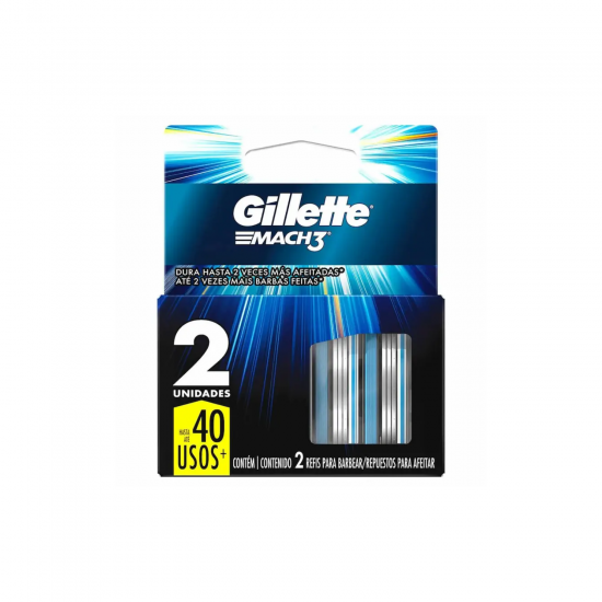 Carga para Aparelho de Barbear Gillette Mach3 com 2 unid