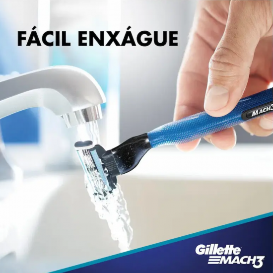 Aparelho de Barbear Gillette Mach3 Acqua Grip + 1 cartucho