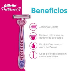 Aparelho de Barbear Gillette Prestobarba3 Feminino com 2 unidades Aparelho de Barbear Gillette Prestobarba3 Feminino com 2 unidades
